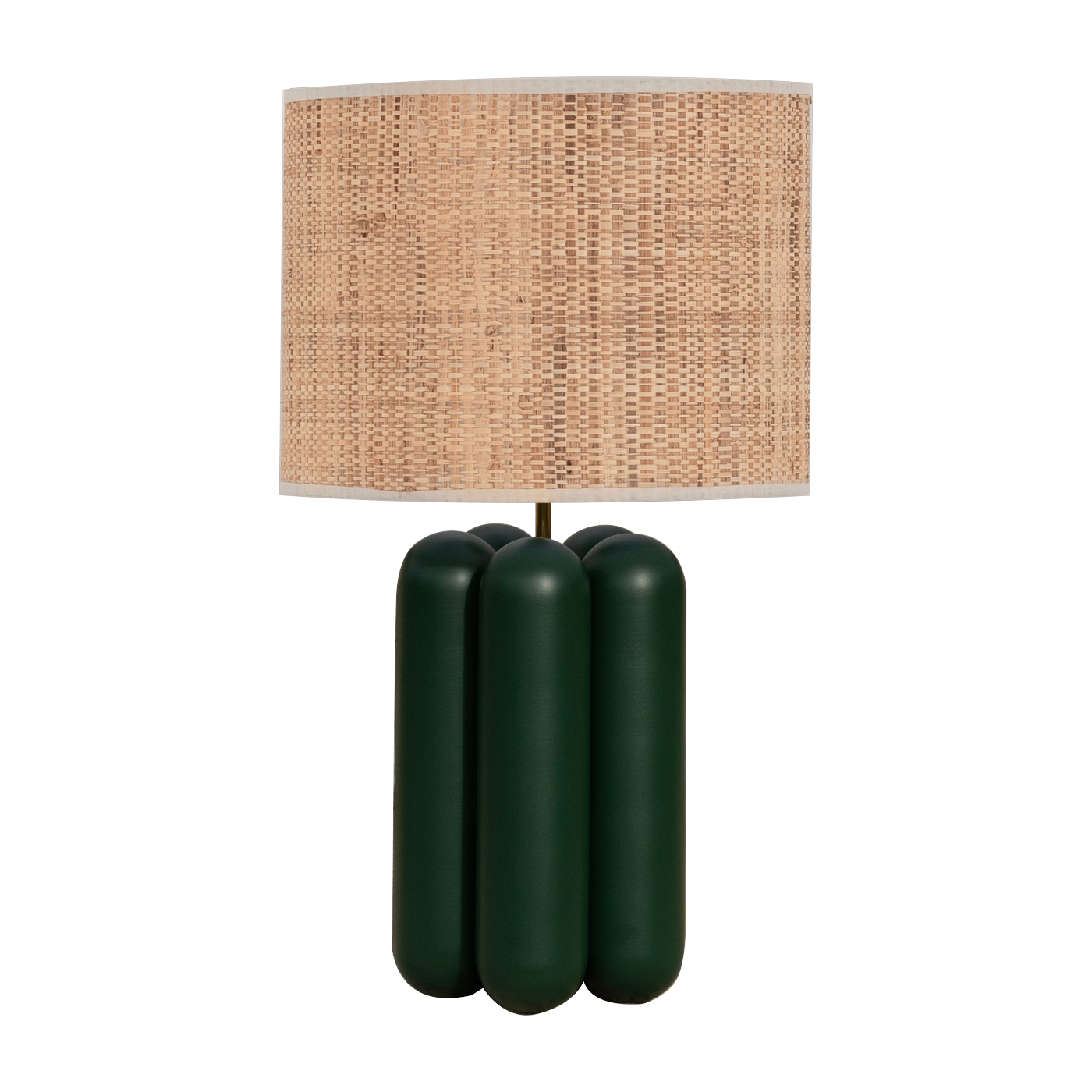 Lampe aus grünem Buchenholz und Lampenschirm aus raphia 23 x 40 cm Charlotte -. Cosin Paris