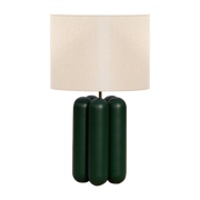 Green beech lamp with linen shade 23 x 40 cm Charlotte - Cosin Paris