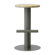 Barhocker aus Kiefernholz und grauem Stahl 65 x 40 cm Pole - Normann Copenhagen