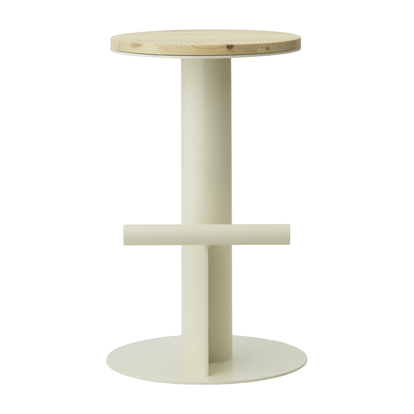 Bar stool in pine wood and beige steel 65 x 40 cm Pole - Normann Copenhagen