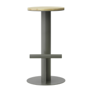 Taburete de bar de madera de pino y acero gris 75 x 40 cm Pole - Normann Copenhagen
