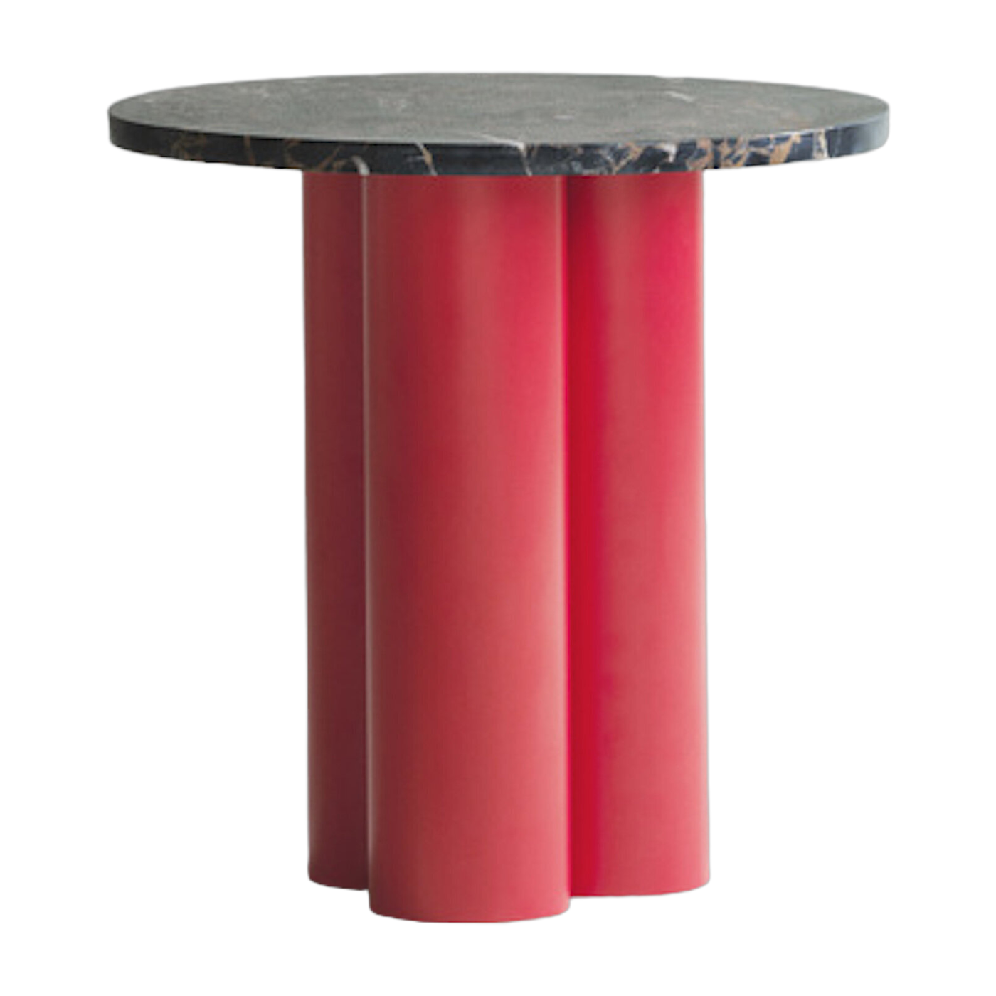 Roter Beistelltisch und goldene Portoroplatte 40 x 40 cm Dit -. Normann Copenhagen