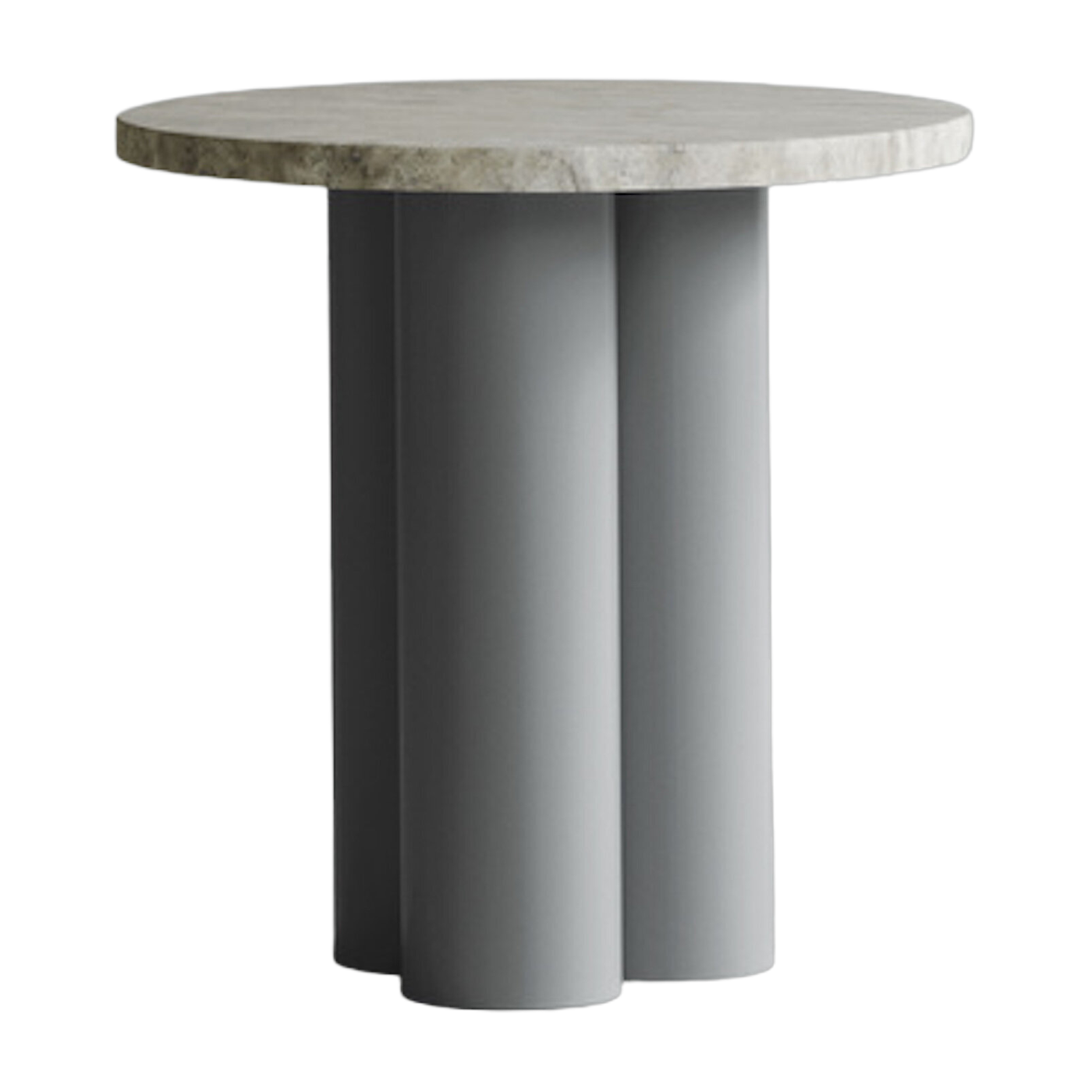 Grauer Beistelltisch und Travertinplatte silver 40 x 40 cm Dit -. Normann Copenhagen