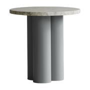 Grey side table with travertine top silver 40 x 40 cm Dit - Normann Copenhagen