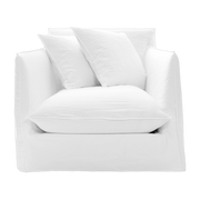 Fauteuil profond en tissu lino bianco Ghost 01 - Gervasoni