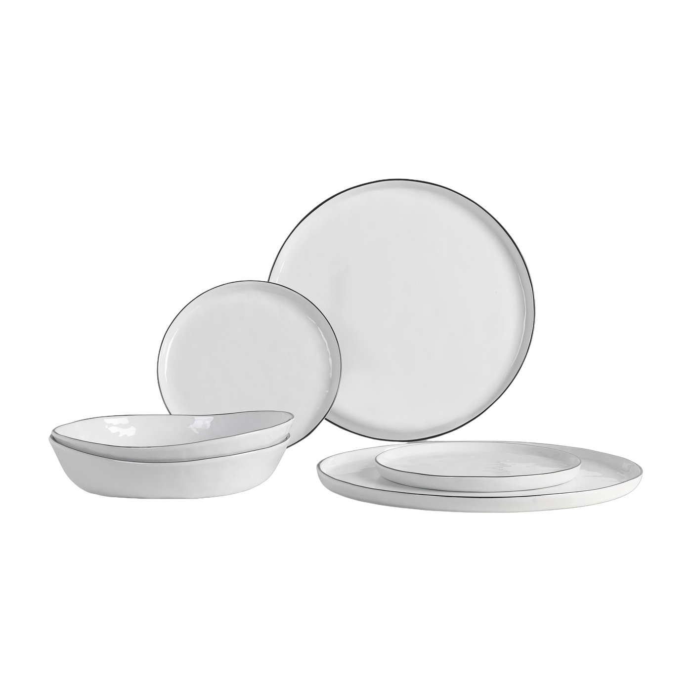 Service de vaisselle pour deux en grès blanc Nordic Salt - Broste Copenhagen