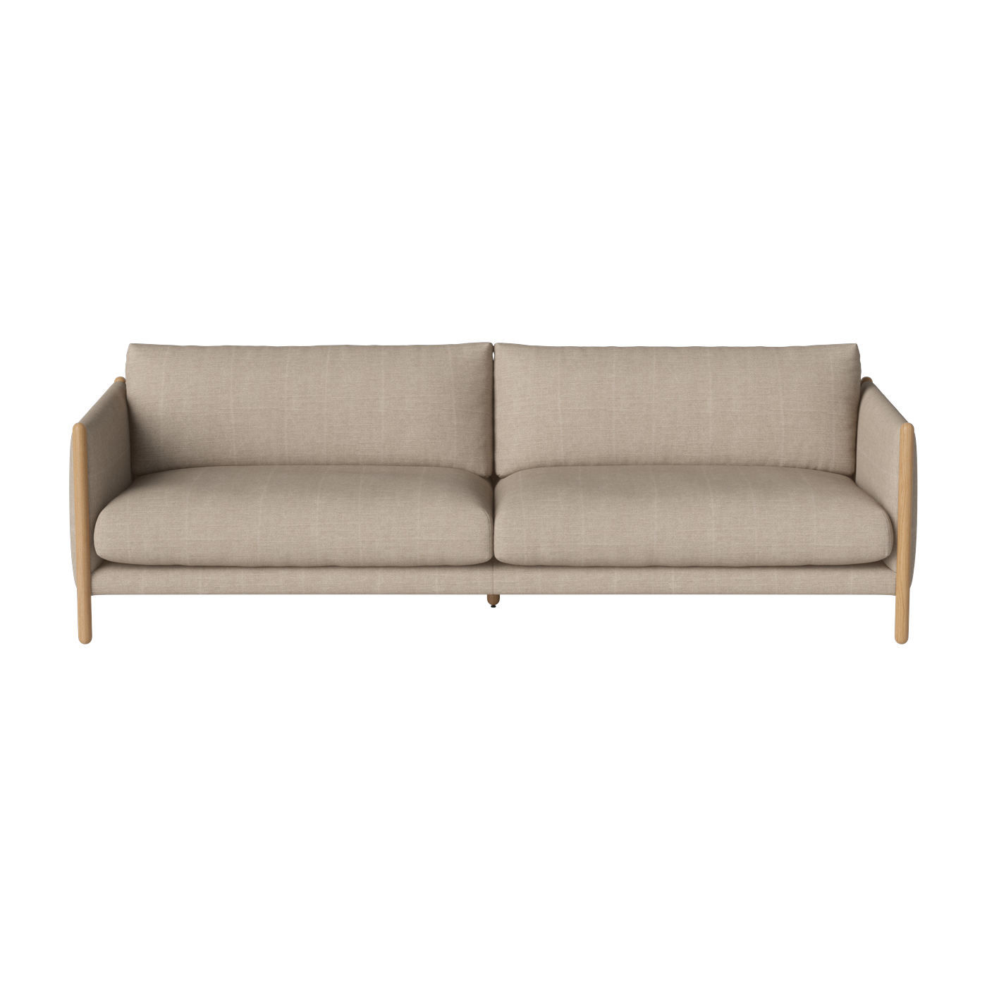 Divano a 3 posti in rovere oliato e lino beige pure Hayden - Bolia