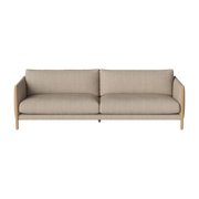 3-Sitzer-Sofa aus geölter Eiche und beigem Leinenstoff pure Hayden -. Bolia
