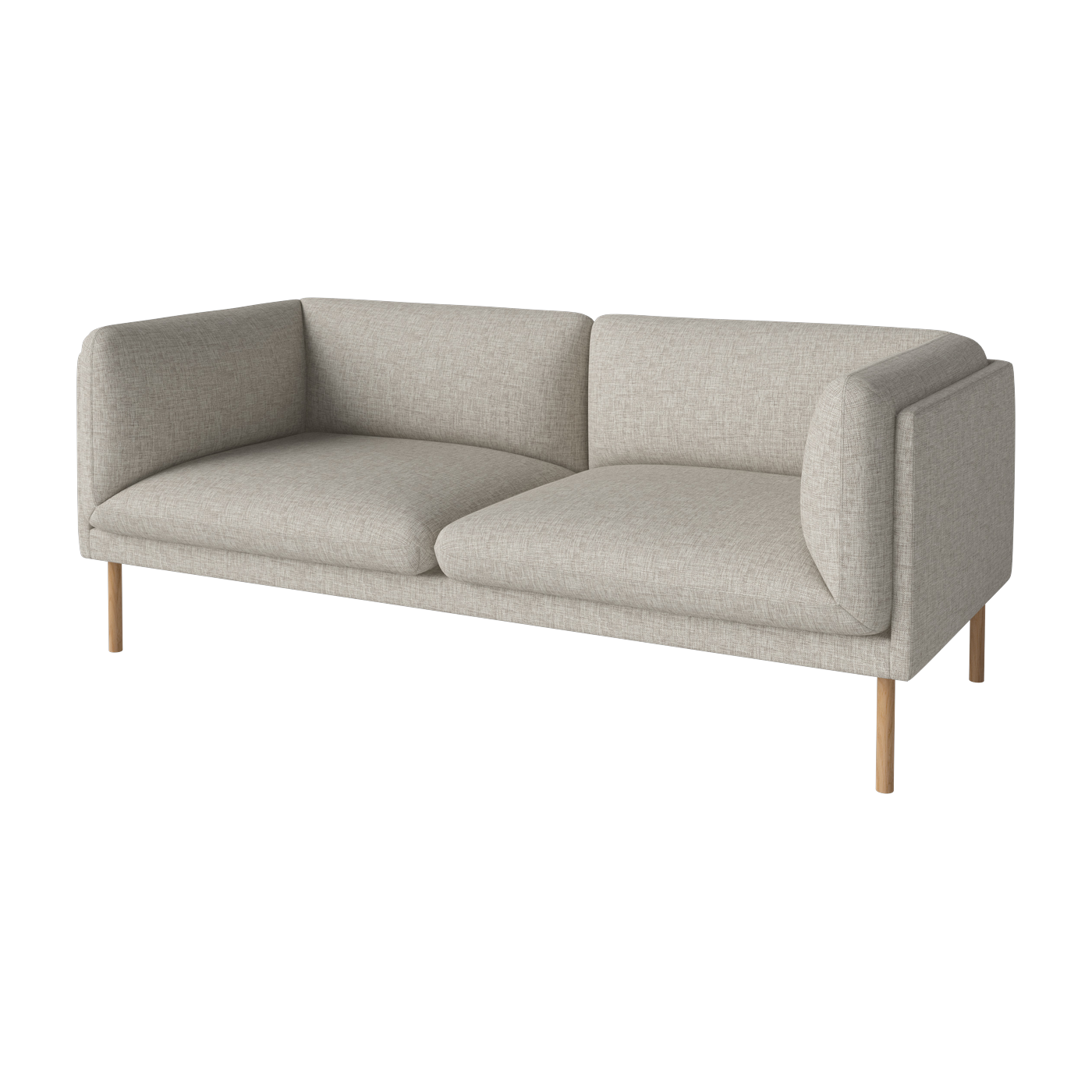 2-seater sofa fabric sand nantes and oiled oak Paste - Bolia