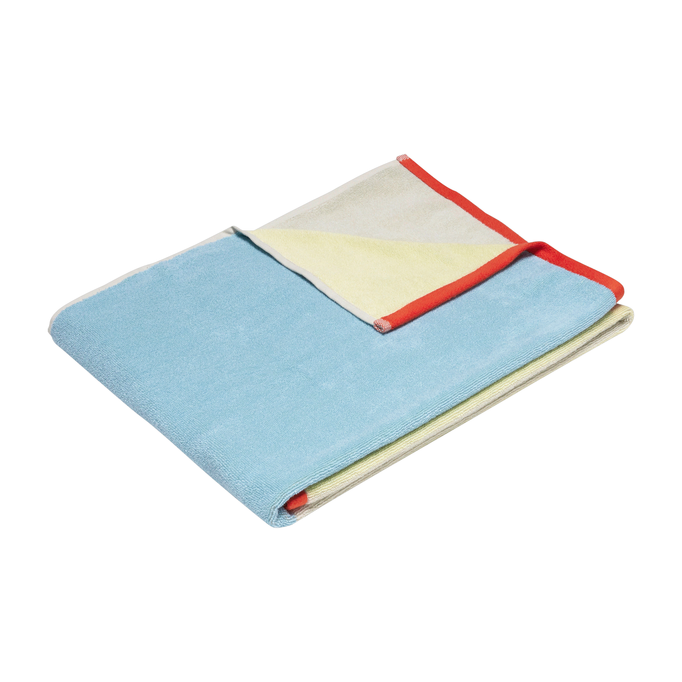Block Towel Large Light Blue/Multicolour - Hübsch