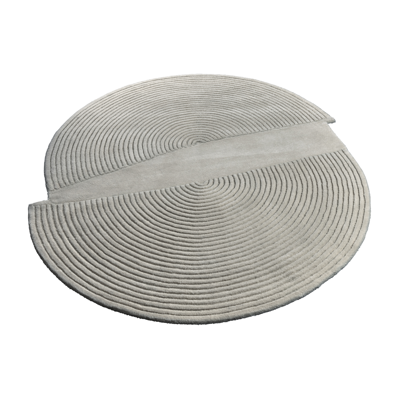 Natural wool rug gris clair 157 x 180 cm Split Zen - bolia