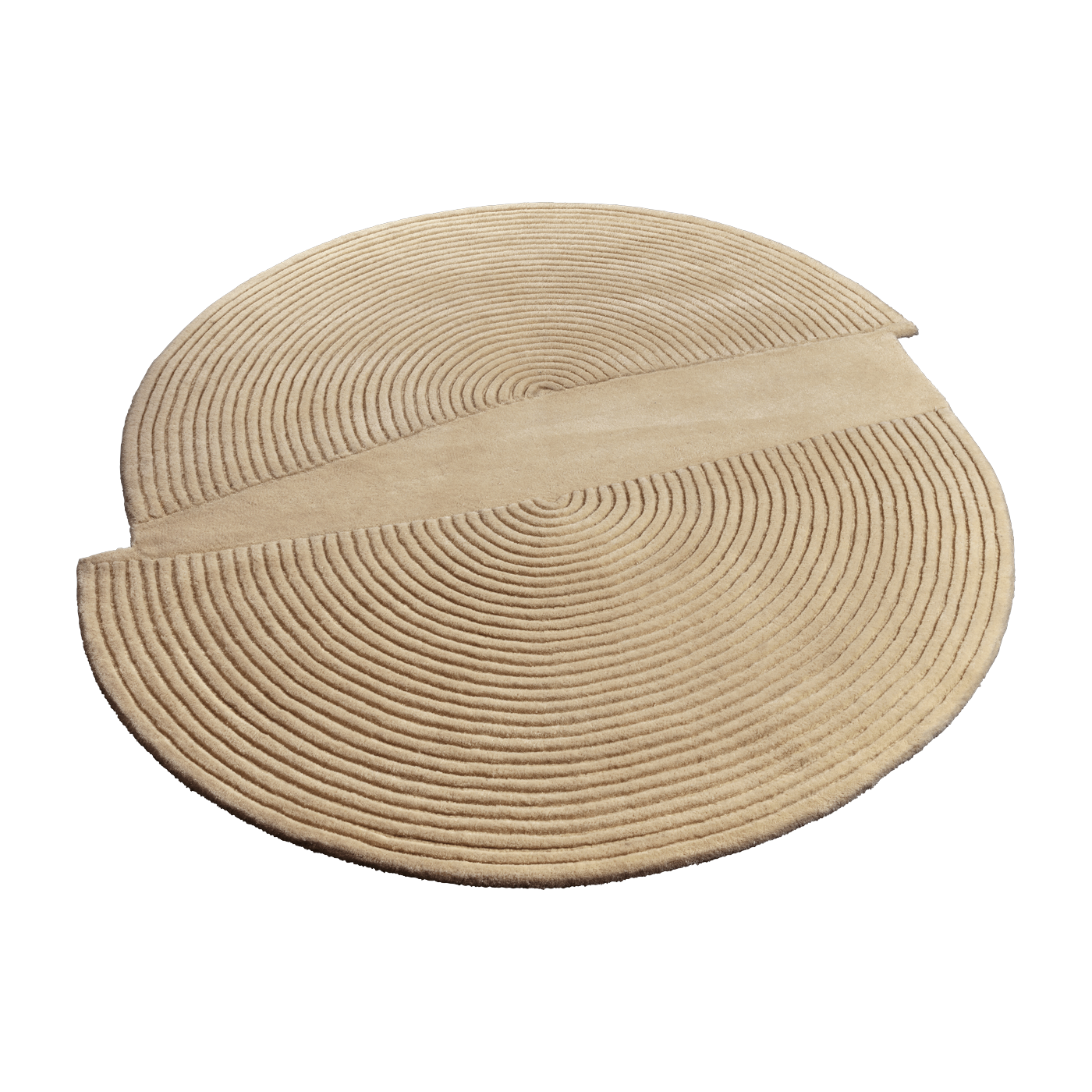 Runder Teppich aus Naturwolle beige 157 x 180 cm Split Zen - Bolia