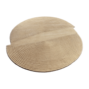 Round rug in beige natural wool 157 x 180 cm Split Zen - Bolia