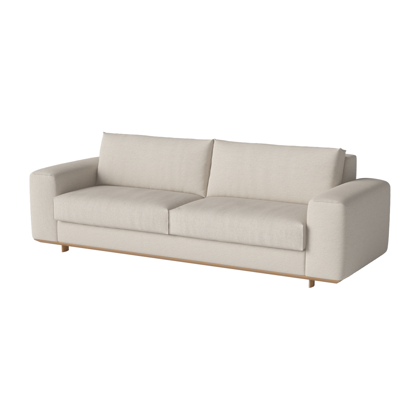 3-sitziges Schlafsofa Stoff Revi Elfenbein aus recycelten Materialien und geölter Eiche Guest -. Bolia