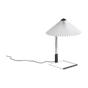 Petite lampe de table blanche et acier miroir Matin - HAY