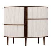 Sideboard aus dunkler Eiche und Weiß 50 x 100 cm Audacious - - UMAGE