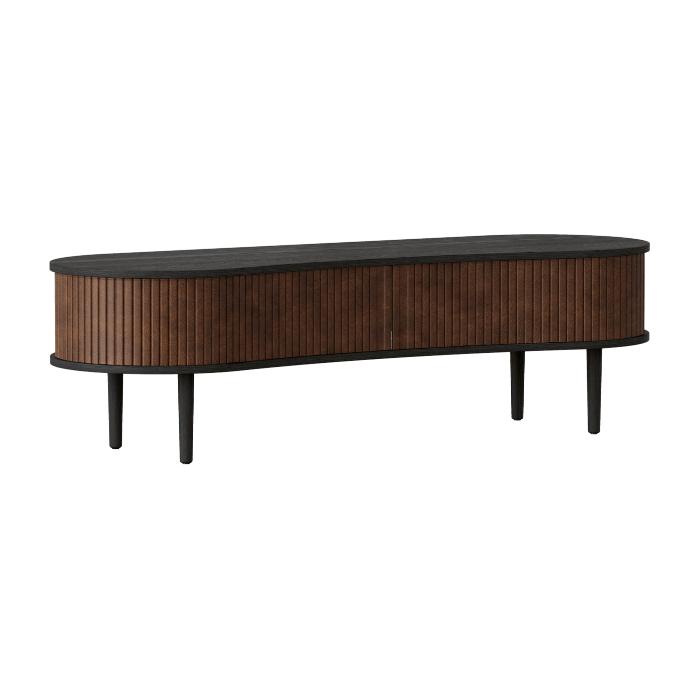 Supporto per televisore in rovere nero e pelle marrone 40 x 140 cm Audacious - UMAGE