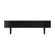 Supporto per televisore in quercia nera e pelle nera 40 x 140 cm Audacious - UMAGE