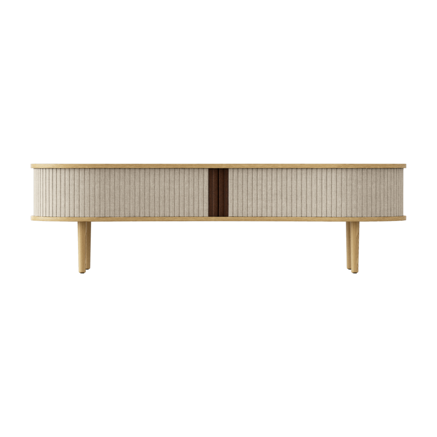 Porta televisione in rovere bianco naturale 40 x 140 cm Audacious - UMAGE