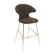 Sedia da bar in tessuto mocca e acciaio ottone 75 Time Flies - UMAGE
