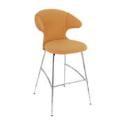 Chaise de bar en tissu orange et acier chrome 75 cm Time Flies - UMAGE