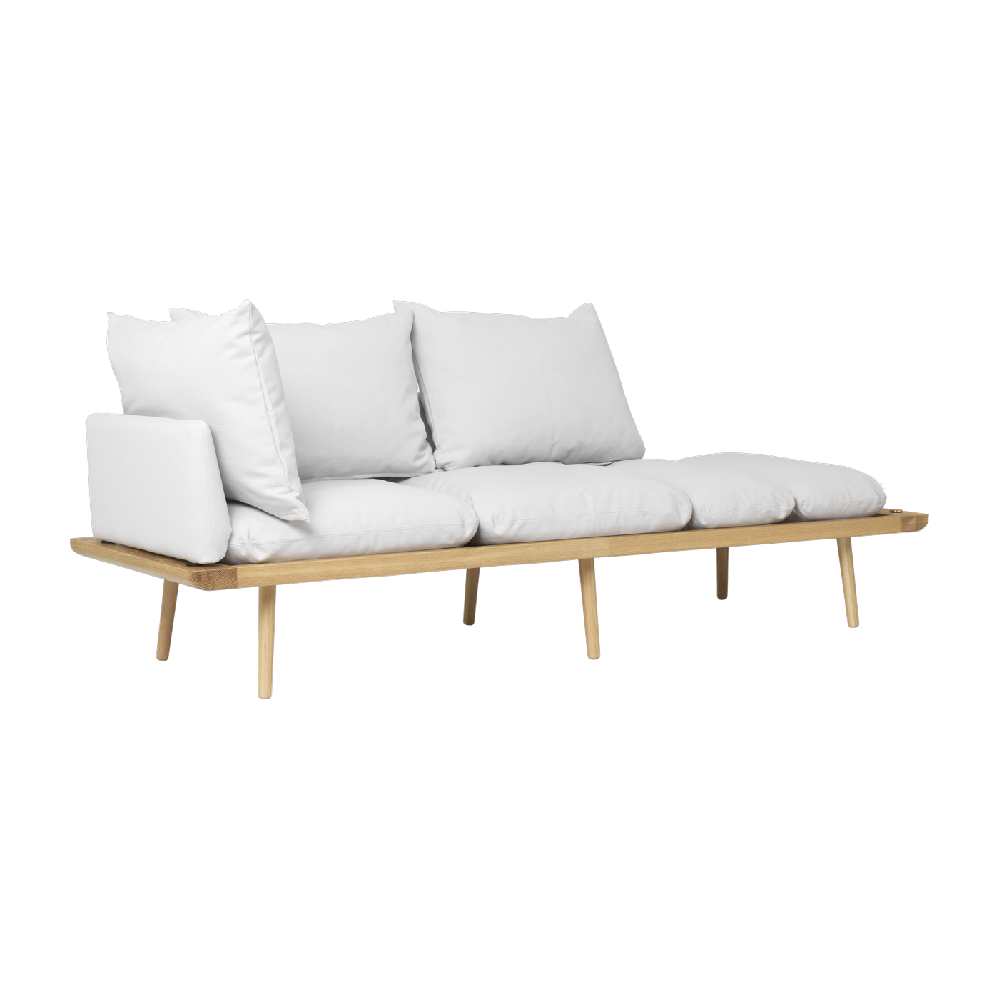 Sofa aus Natureiche und Stoff gris clair 231, 6 cm Lounge Around -. UMAGE