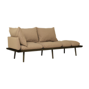Divano in quercia scura e tessuto marrone da 231 cm Lounge Around - UMAGE