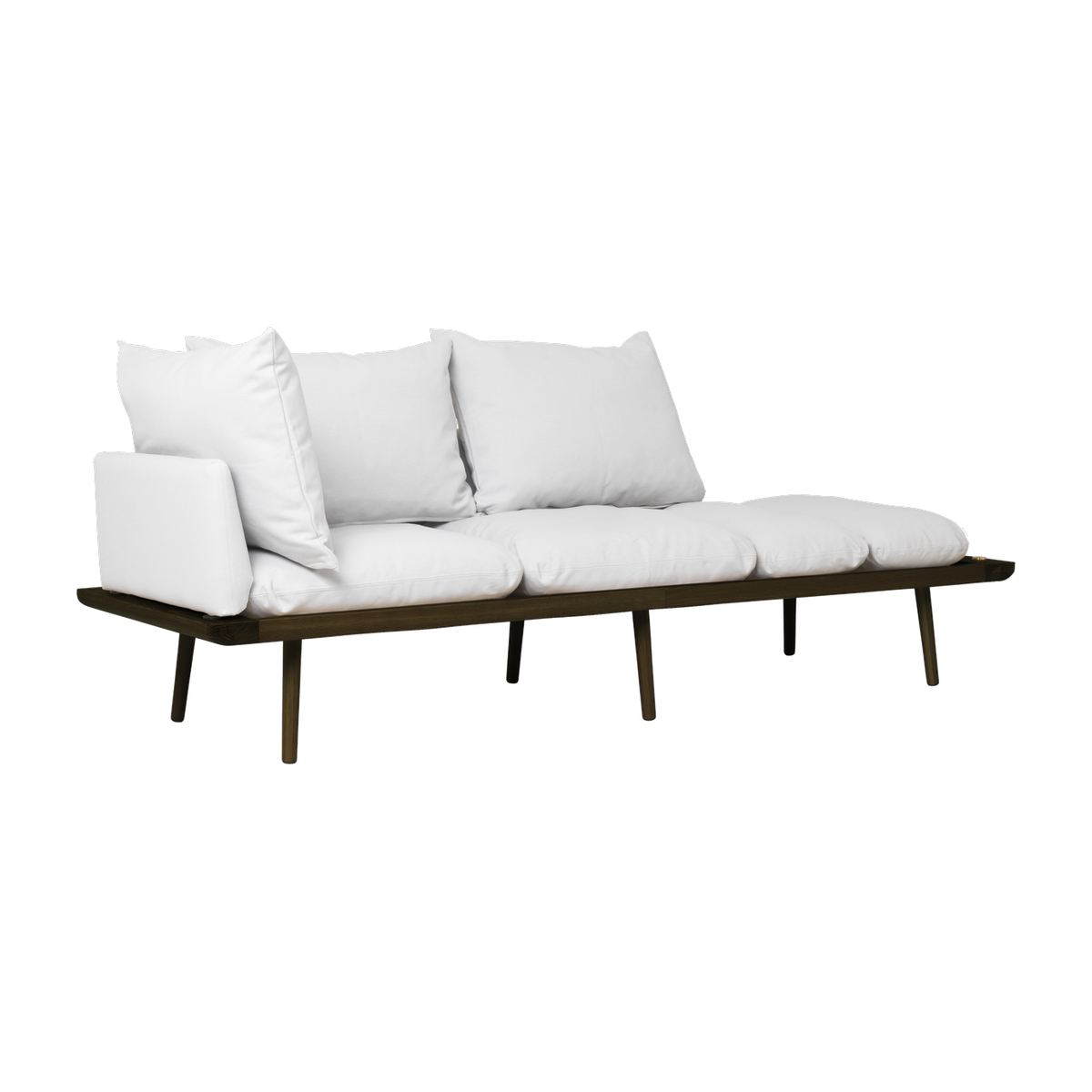 Sofa aus dunkler Eiche und Stoff gris clair 231 cm Lounge Around -. UMAGE
