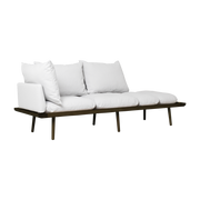 Divano in quercia scura e tessuto gris clair 231 cm Lounge Around - UMAGE