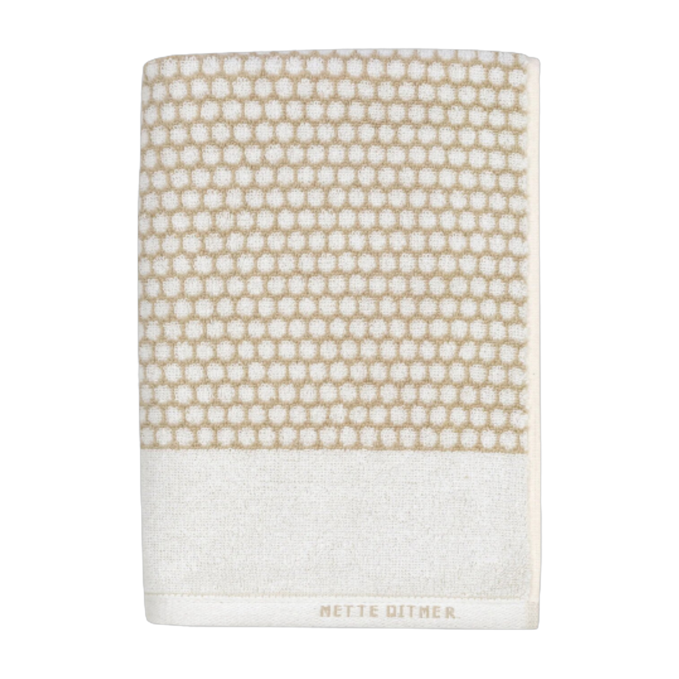 White and sand towel 70 x 140 cm Grid - Mette Ditmer