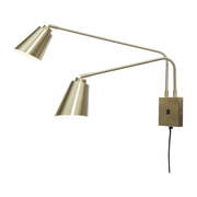 Goldene zweiarmige Wandleuchte mit Kabel Bremen
