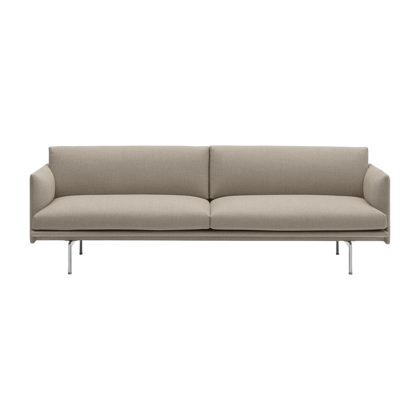 Sofá 3 plazas de aluminio pulido 220 cm Outline - Muuto
