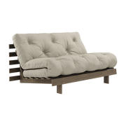 Canapé-lit en pin carob brown et lin 140 x 200 cm Roots - Karup Design