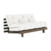 Canapé-lit en pin carob brown et tissu naturel 160 x 200 cm Roots - Karup Design