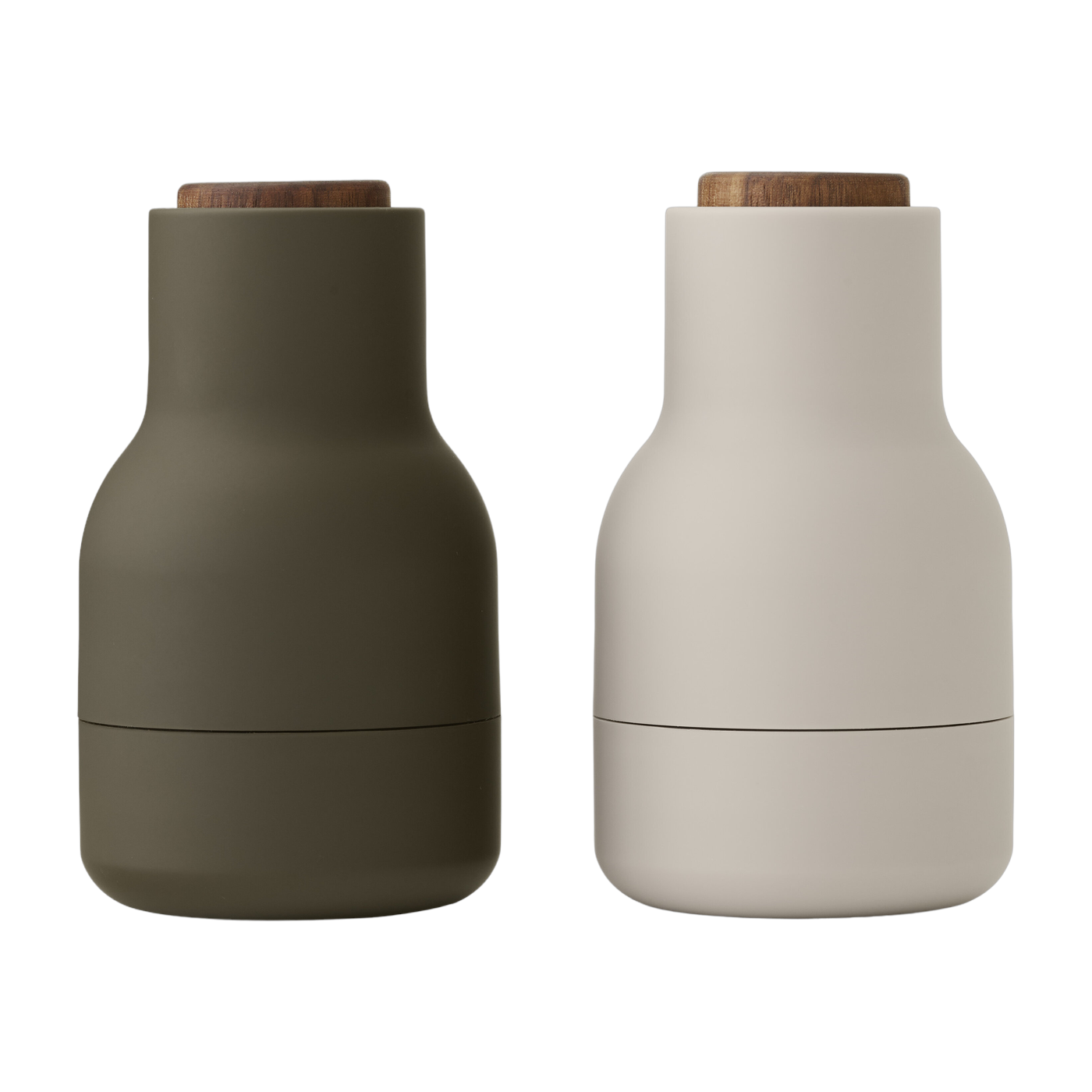 2 Moulins à sel et à poivre en céramique vert et beige Bottle Grinder - Audo