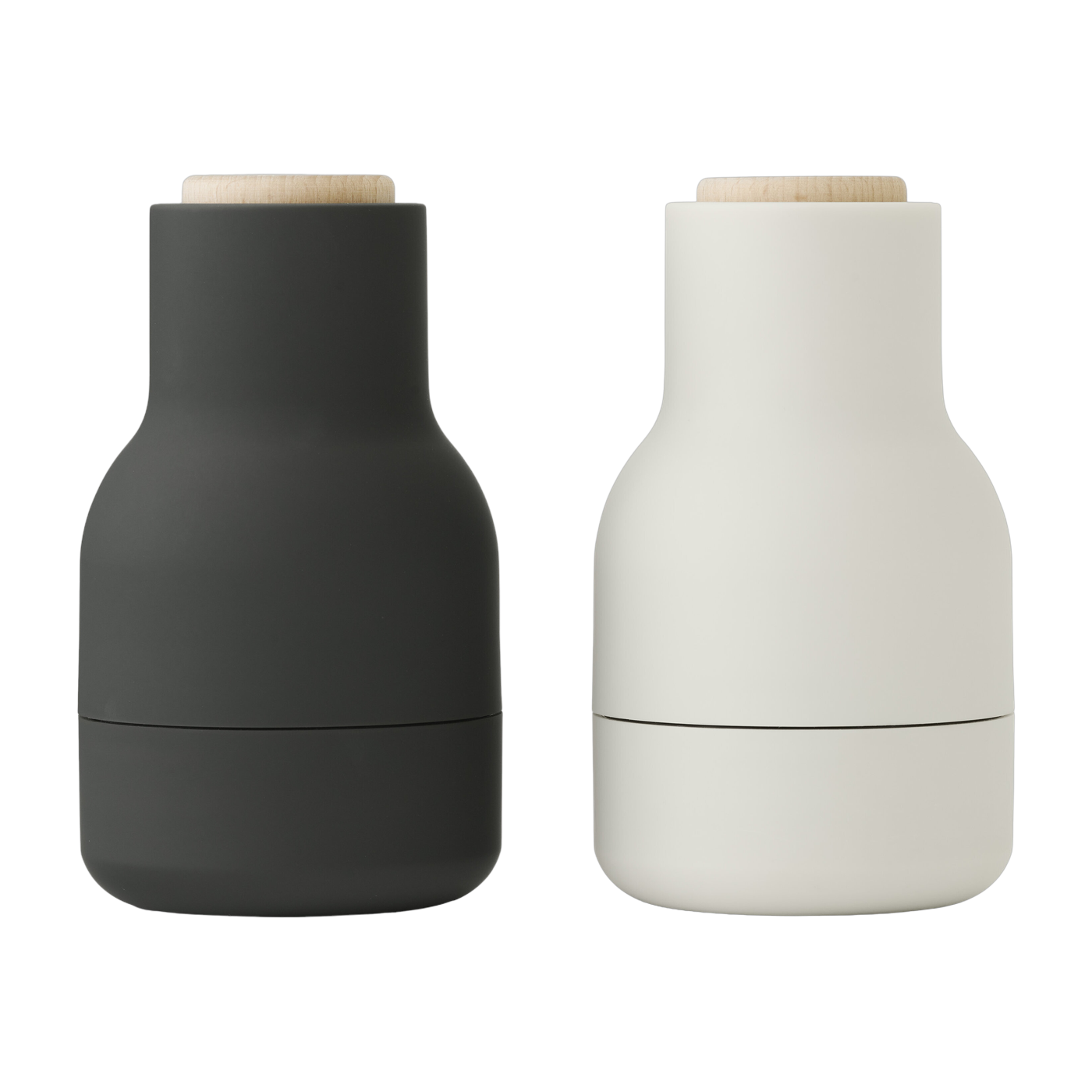 2 Moulins à sel et à poivre en céramique charbon et blanc Bottle Grinder - Audo