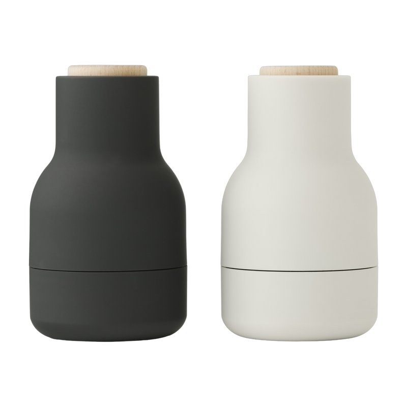 2 charcoal and white ceramic salt and pepper grinders Bottle Grinder - Audo