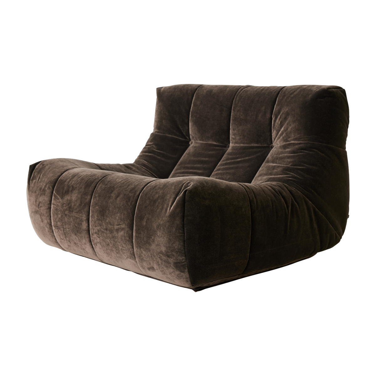 Fauteuil lazy en velours royal brun Espresso - HKliving