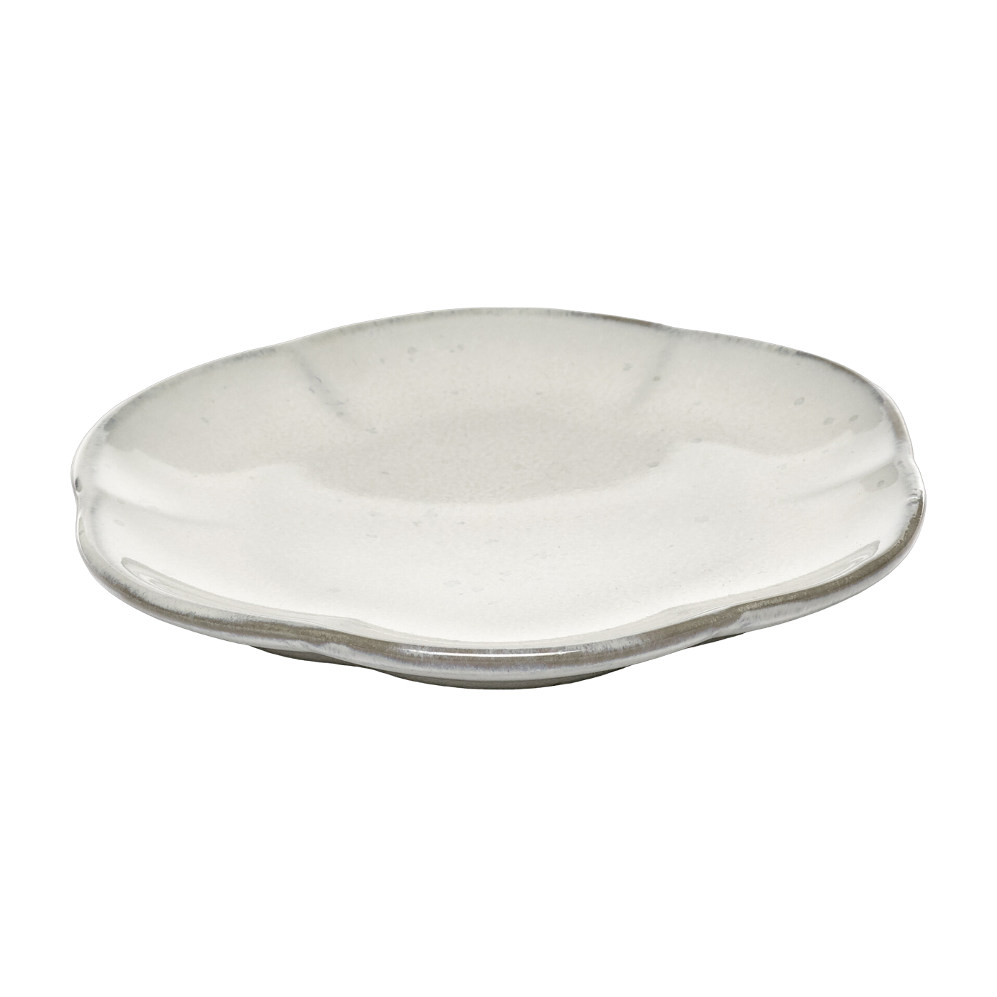 Inku 9 cm white ribbed stoneware plate - Serax
