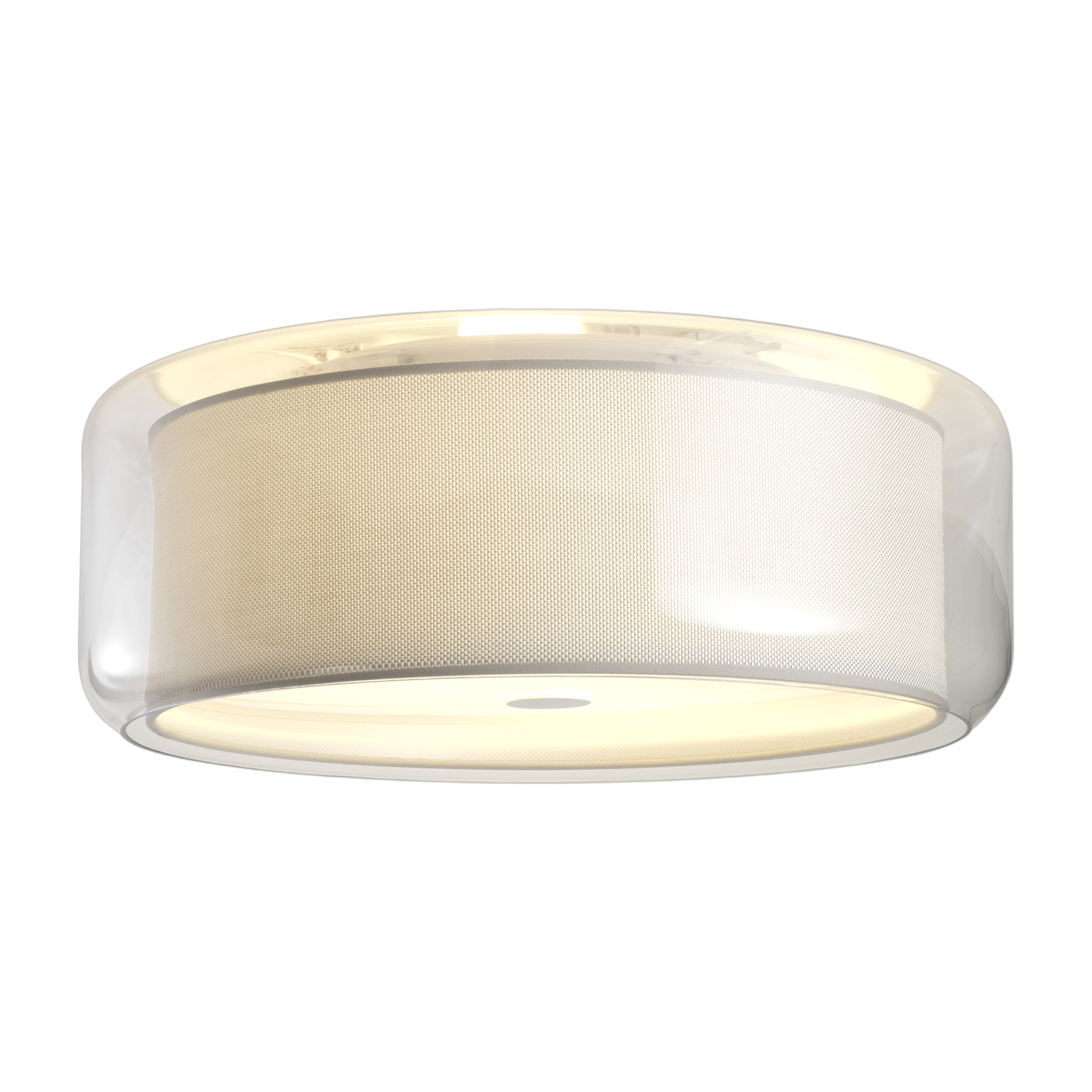 Plafonnier verre soufflé blanc PEAR abat-jour minimaliste L 44cm Mercer C - Marset