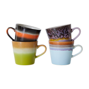 4 solid Keramik Cappuccino Becher 70er Jahre Geschirr -. HKliving