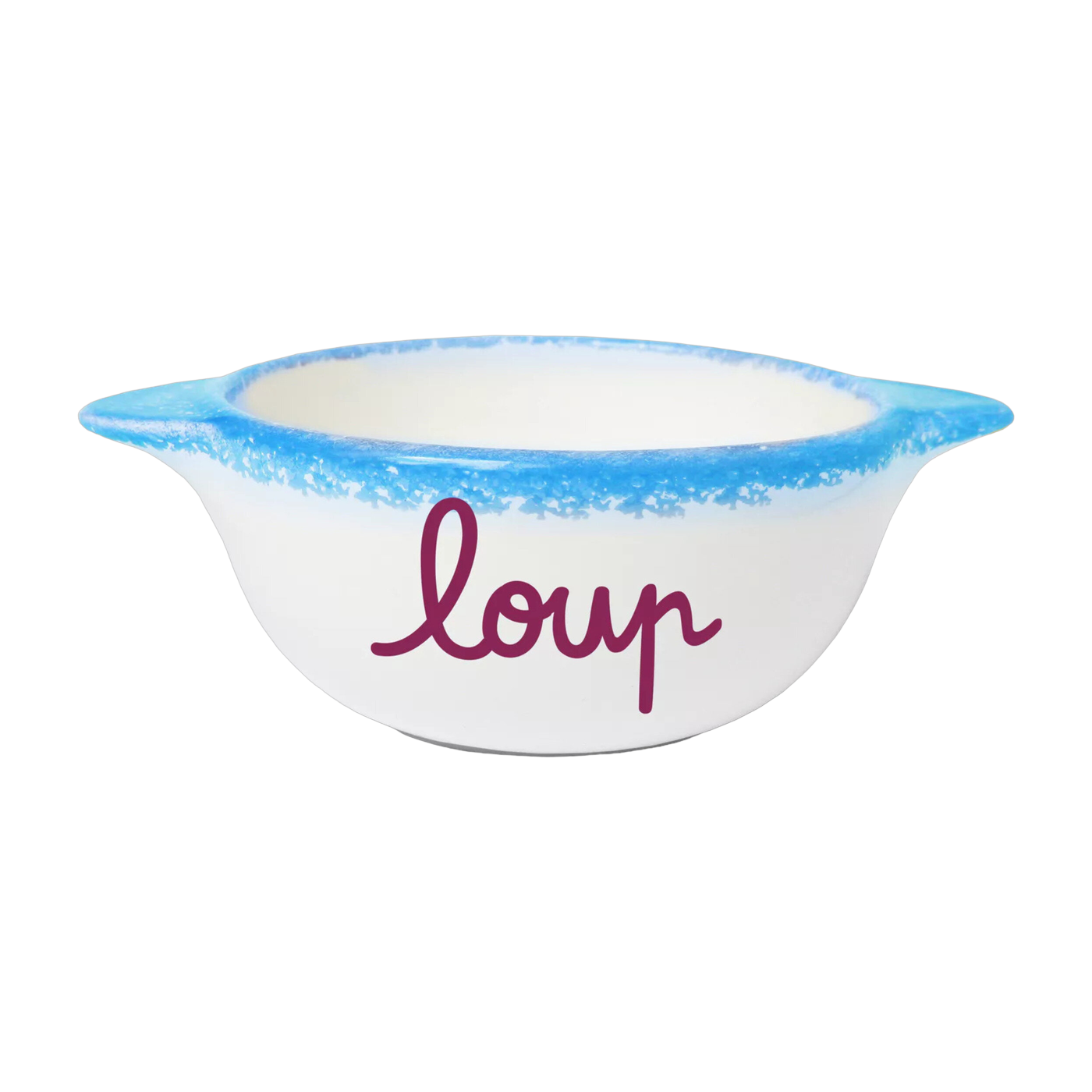 Bol breton en faïence blanche Loup - Pied de poule