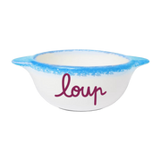 Bol breton en faïence blanche Loup - Pied de poule