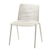 Chaise en aluminium blanc crème 56 x 57 cm Zebra - Fast Spa