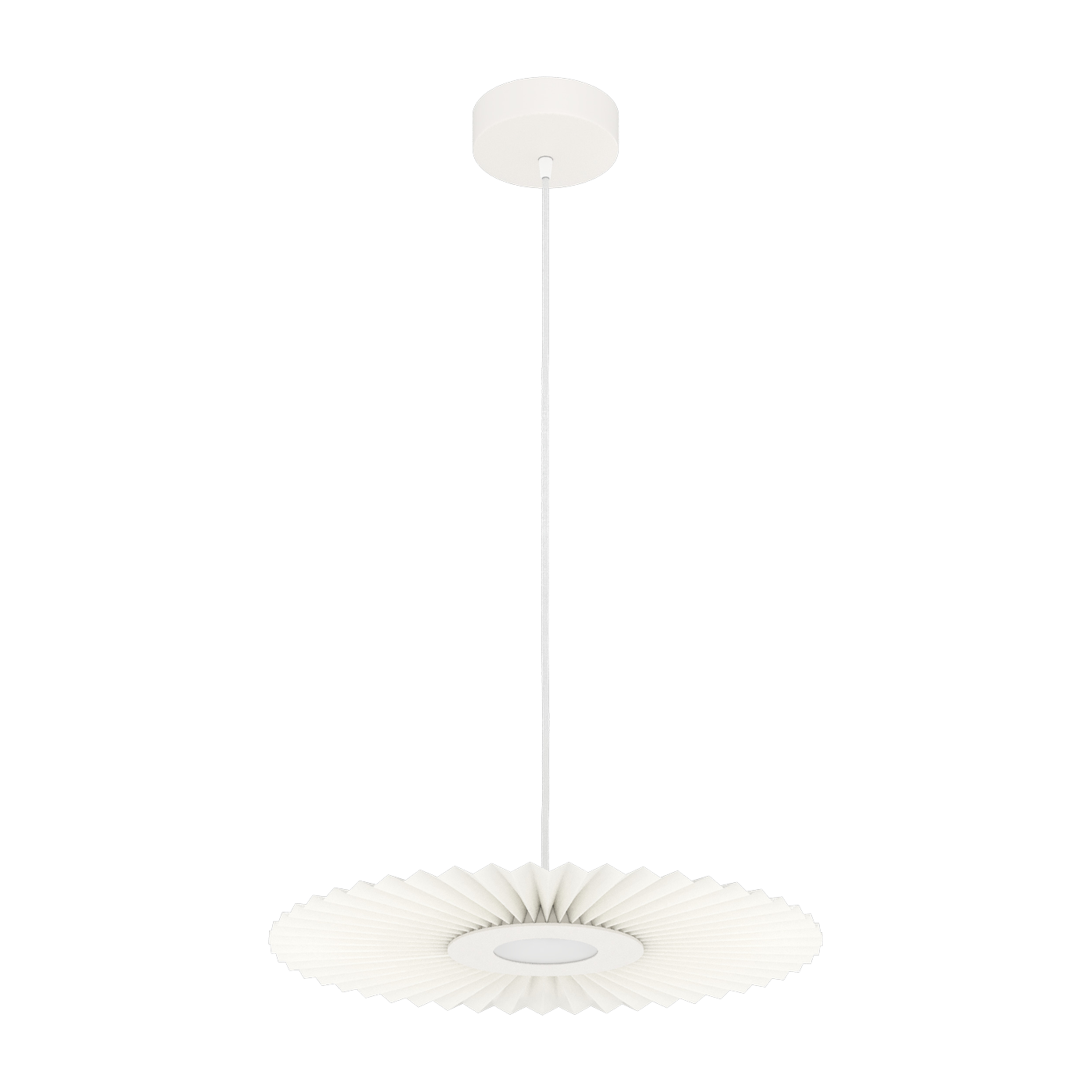 Hängeleuchte aus Stoff und weißem Metall, 50 cm, „ Carmen ” – Hartô