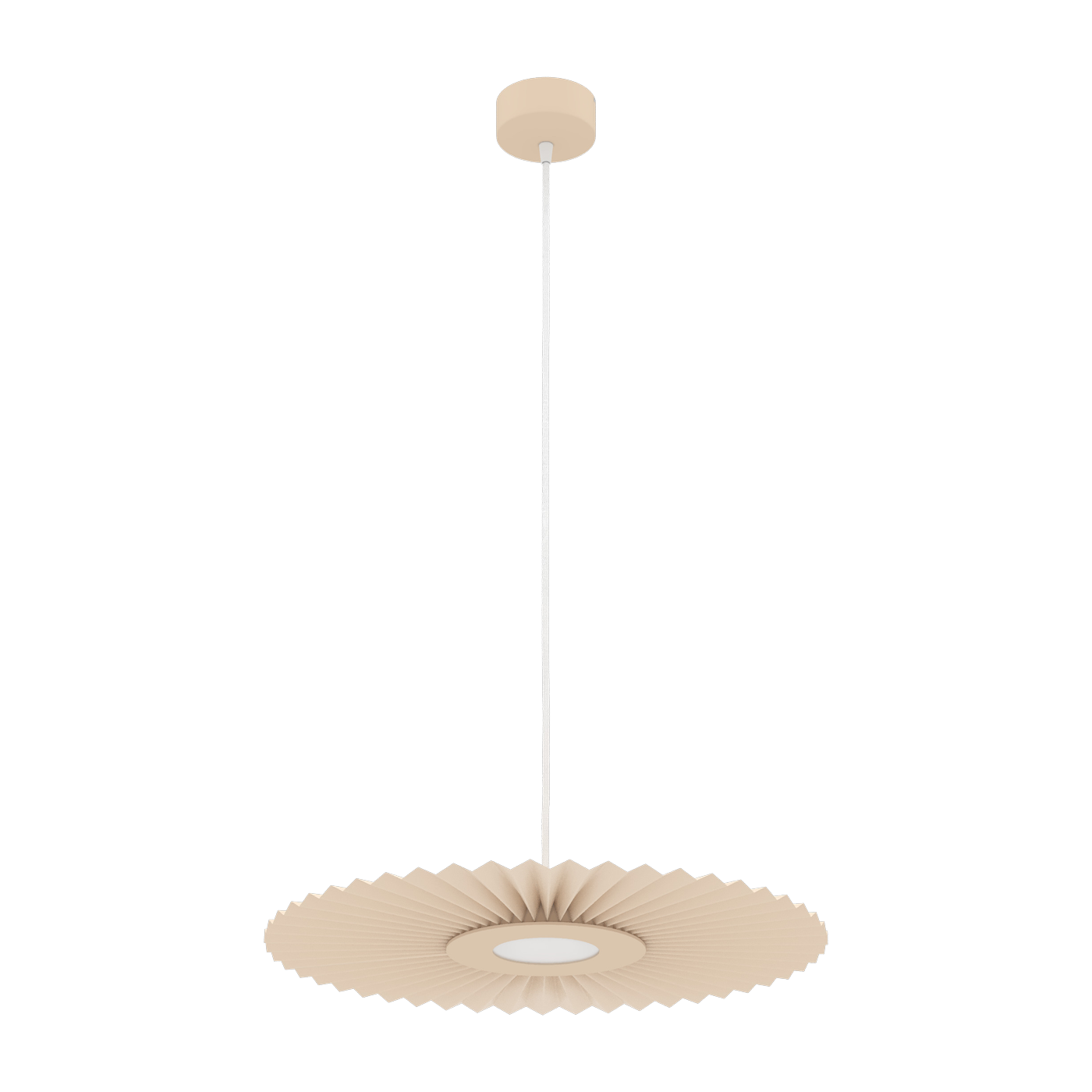 Hängeleuchte aus Stoff und goldfarbenem Metall, 50 cm, „ Carmen ” – Hartô