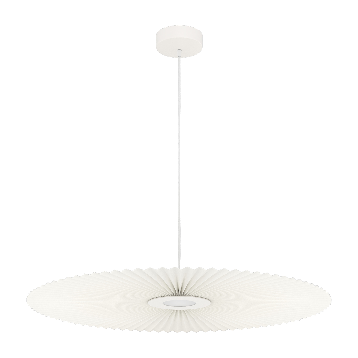 Hängeleuchte aus Stoff und weißem Metall, 90 cm, „ Carmen ” – Hartô
