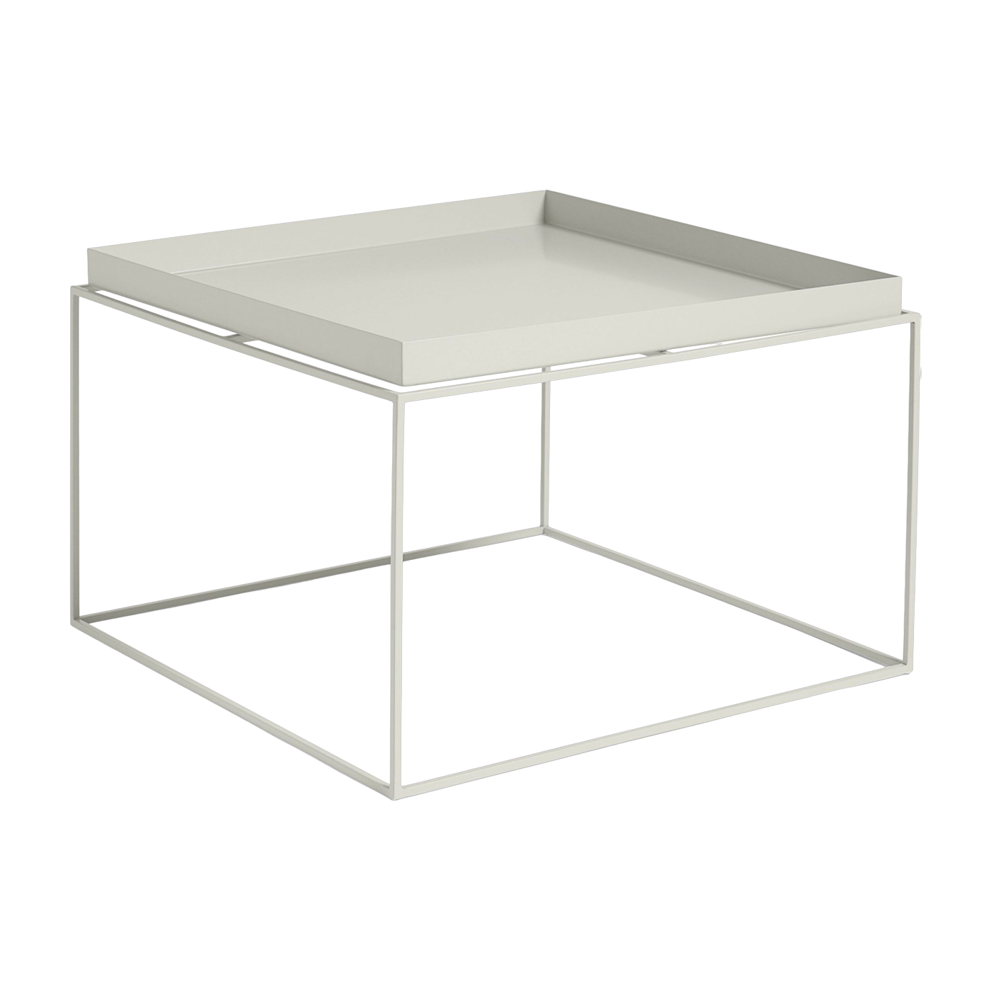 Table basse carrée en métal gris 60 x 60 x 39 cm Tray - HAY