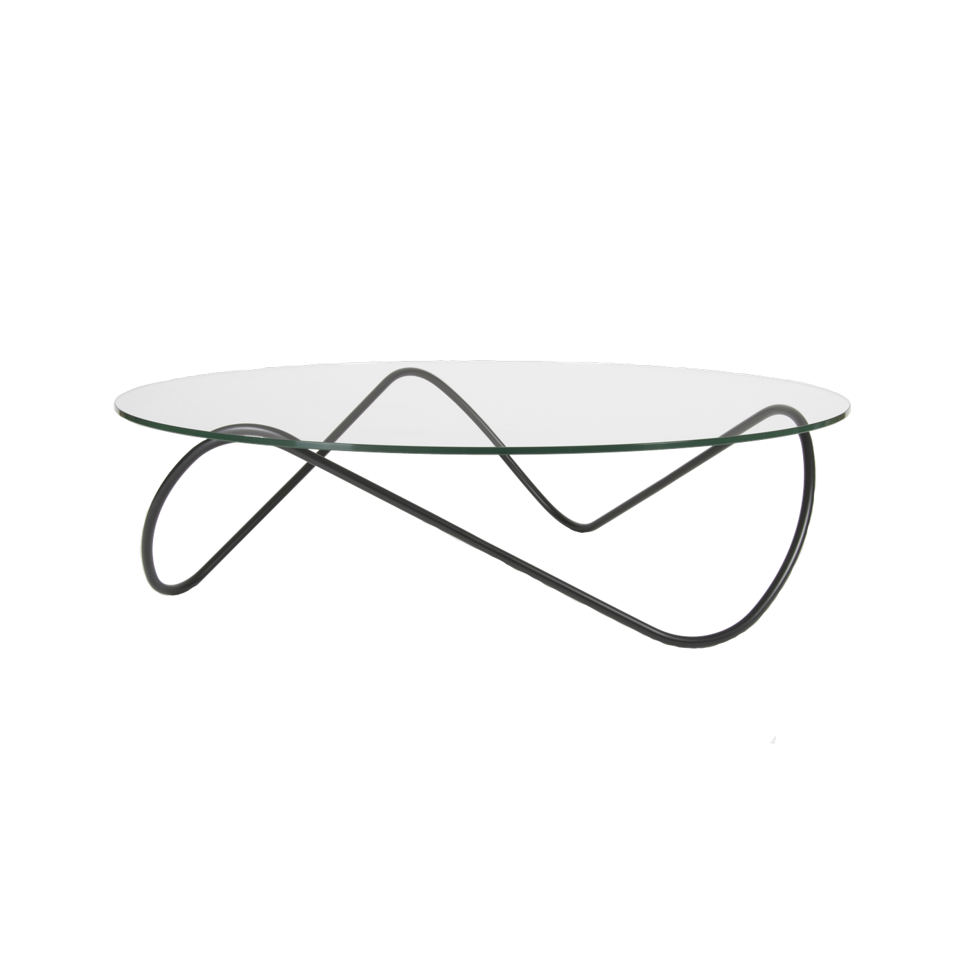 Table basse en verre et acier noir 110 x 33 cm Kaeko - Objekto