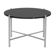Coffee table ronde in black marbre and stainless steel 60 cm - HANDVÄRK